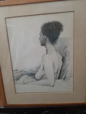 Aat Veldhoen - Rotaprint: Zittende jonge vrouw, naakt kopen? Bied vanaf 35!