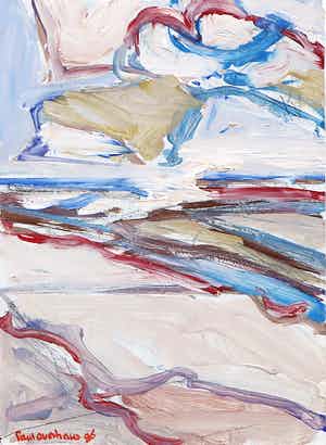 Paul Overhaus - Olieverf op board, Zeegezicht verkocht voor € 1!