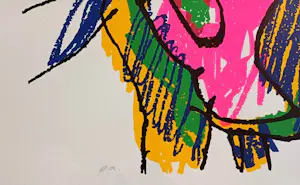 AcheterHerman Brood - zeefdruk: man te paard? Enchérissez de 450!