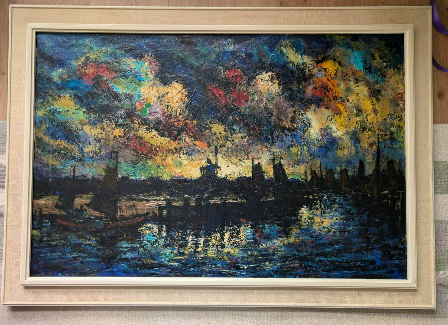 Toon Koster - Havenzicht met bontgekleurde lucht kopen? Bied vanaf 250!