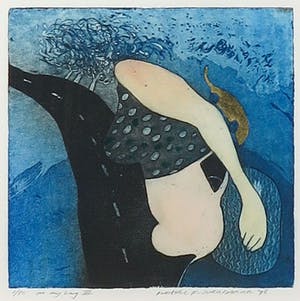 Michel van Overbeeke - Kleurenets met bladgoud, On my way III - Ingelijst kopen? Bied vanaf 20!