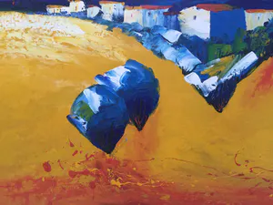 Berend Pasman - Surrealistisch landschap | Olieverfschilderij - ingelijst kopen? Bied vanaf 99!