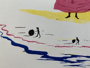 Henk Visch - kleurenlitho - zonder titel - 1994 (Incl passe-partout) kopen? Bied vanaf 125!