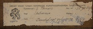 Simon Theewis - interieur - 1975 - acrylverf op hardboard - BKR Zaanstad kopen? Bied vanaf 20!