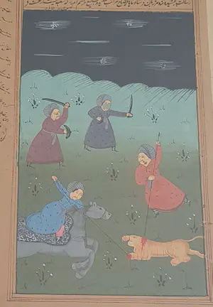 Niet of onleesbaar gesigneerd - Perzisch (?) jacht tafereel kopen? Bied vanaf 1!