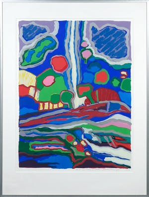 Frank Rosen - Zeefdruk, Land van Maas en Waal - Ingelijst kopen? Bied vanaf 20!