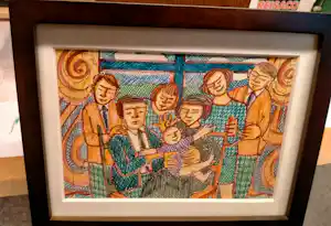 Bennie Min - 3 heerlijke kleine aquarellen "Proost - 1e kleinzoon - zonder taart" verkauft für € 95!