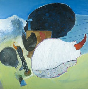 Michel van Overbeeke - Gemengde techniek op doek, Shadow head - Ingelijst (Groot) kopen? Bied vanaf 1!