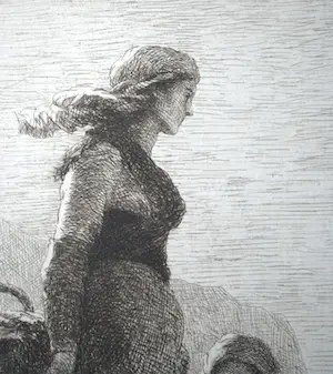 François Nicolas Auguste Feyen-Perrin - ets- Bretonse vissersmeisjes 1880 + 2 litho's Scheveningen kopen? Bied vanaf 40!