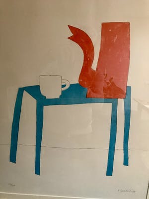 Klaas Gubbels - Rode kan, witte kop en blauwe tafel kopen? Bied vanaf 450!