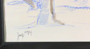 Jaap Min - Krijt- & inkttekening, Boerderij kopen? Bied vanaf 100!