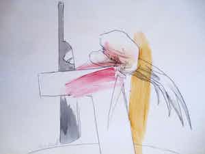 Aart Roos - Tekening/Aquarel verkocht voor € 35!