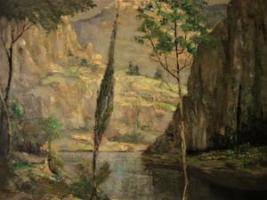 Isaac Naarden - GROOT Gesigneerd Olieverf "Frankrijk Isere Sainte-Enimie en Tarn" 1953 kopen? Bied vanaf 10!