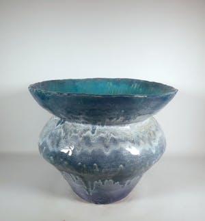 Peter von Hartsvelt Müller - Aardewerk, Blauwe pot met brede hals kopen? Bied vanaf 70!