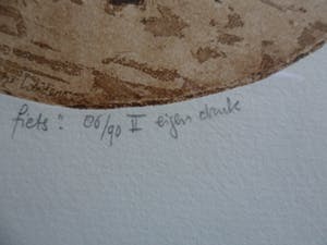 Leentje Linders - Ets. Titel, "De Vliegende Fiets". kopen? Bied vanaf 20!