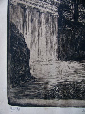 Bruno Heroux - WÖRLITZER PARK mit TEMPEL . KALTNADEL signiert . kopen? Bied vanaf 140!