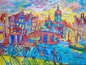 Elena Polyakova - Amsterdamse gracht 60x80 verkocht voor € 125!