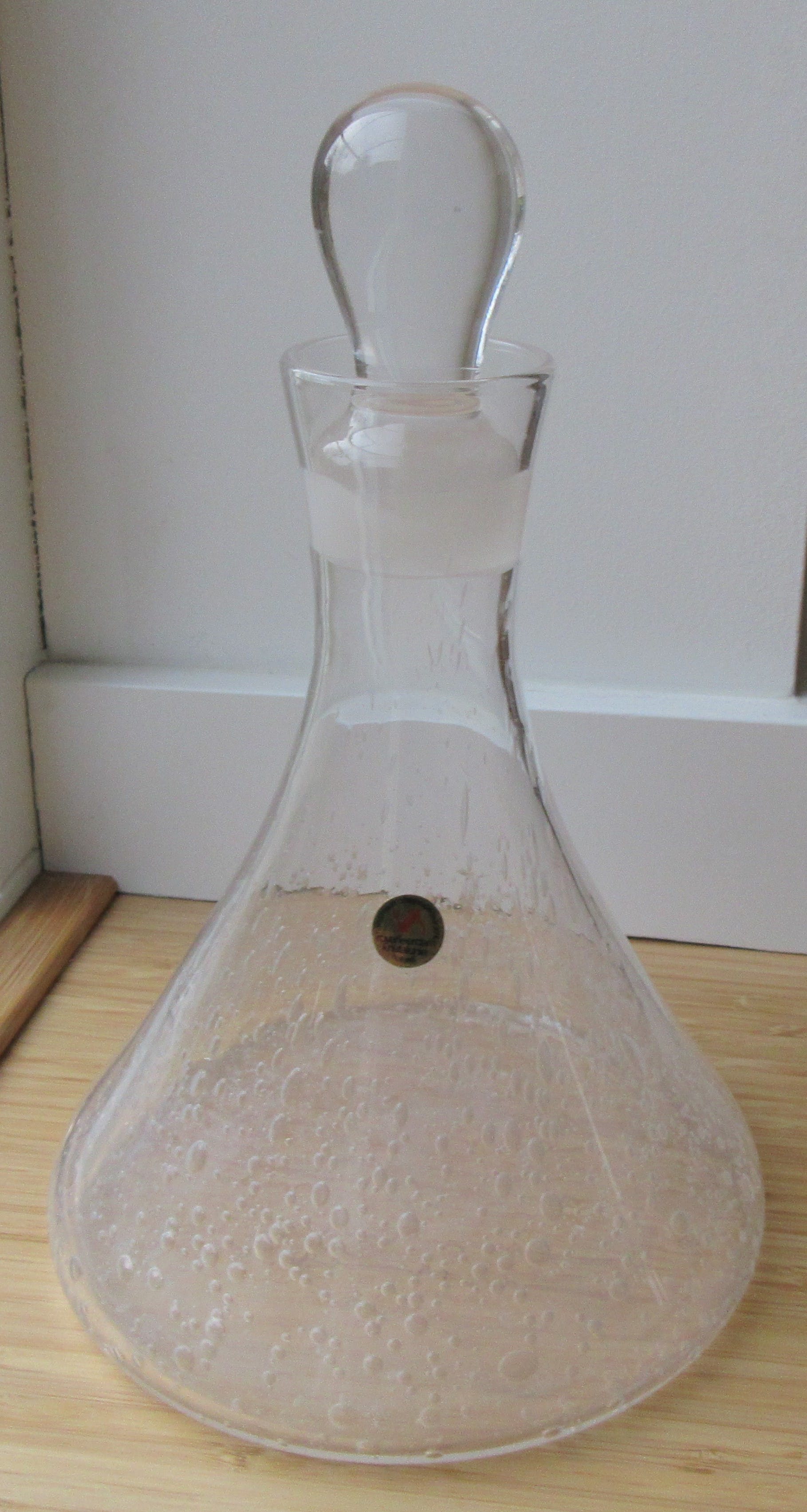 Royal Leerdam - Blank kristallen karaf met ingesloten luchtbellen verkocht voor € 38!