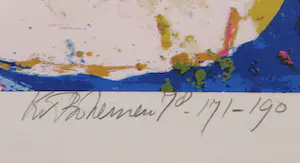 Kees van Bohemen - Zeefdruk, vrouwfiguur - Ingelijst kopen? Bied vanaf 1!