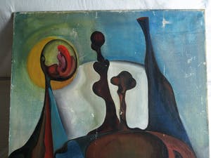 Egbert de Rooy - Acrylverf op doek , Surrealistisch – 1970 – spieraam 100 x 65 cm. kopen? Bied vanaf 1!