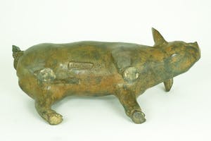 Pierre Chenet - Twee bronzen biggetjes kopen? Bied vanaf 319!