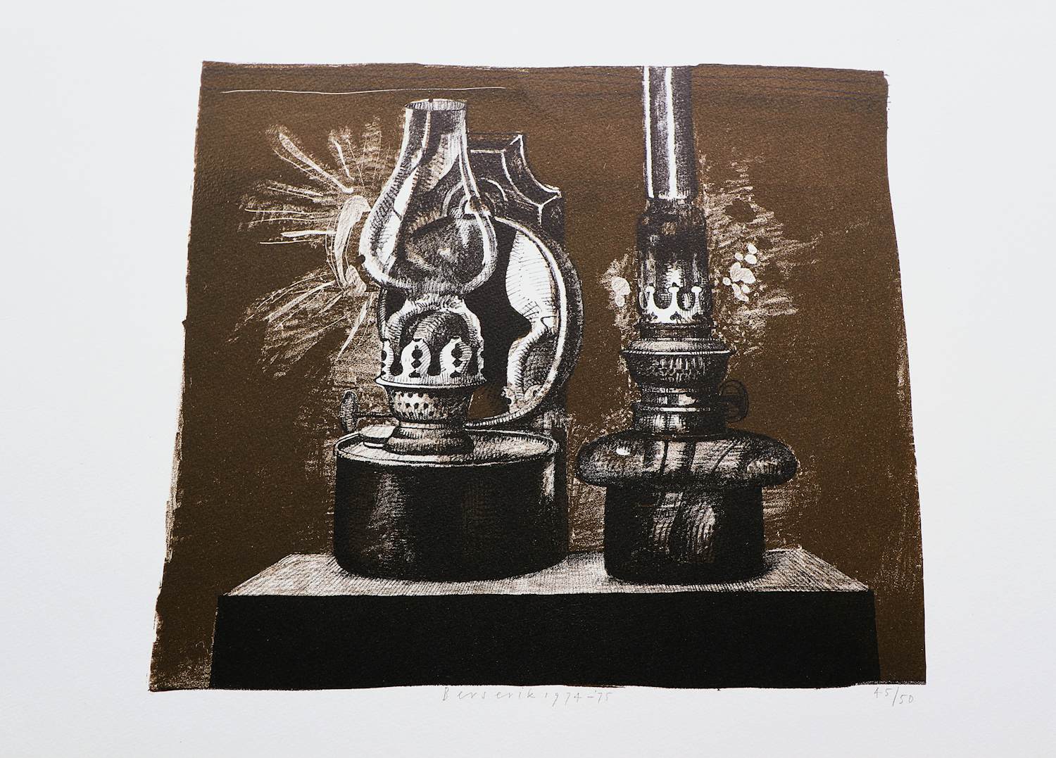 Herman Berserik - Monochrome 1974 Ets "olielampen" - kleine oplage (50) gesigneerd kopen? Bied vanaf 36!