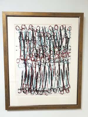 Arman - Gothic - Litho met scharen - Gesigneerd - 36/250 - Mooi ingelijst verkocht voor € 250!