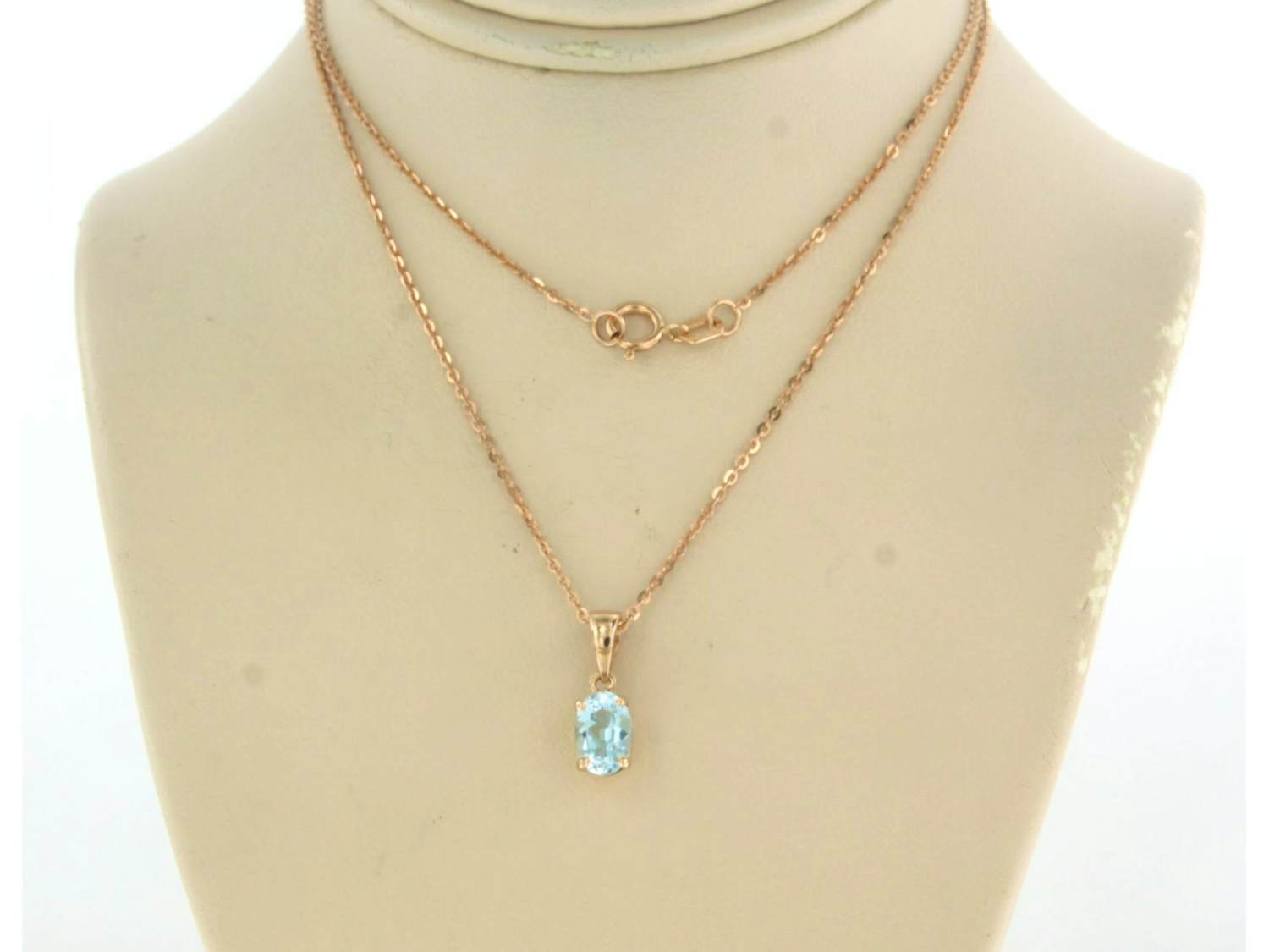 14k rood gouden collier met hanger met topaz - 45 cm kopen? Bied vanaf 260!