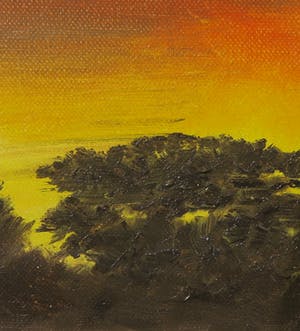 Prins Bernhard van Lippe-Biesterfeld - Olieverf op doek, Afrikaans landschap bij nacht - Ingelijst kopen? Bied vanaf 4000!