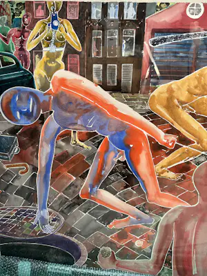 Henri de Haas - Drieluik 'De straat' kopen? Bied vanaf 200!