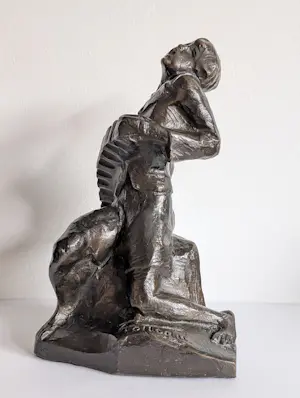 Andre Potteau - Accordeonist in brons groot formaat kopen? Bied vanaf 325!