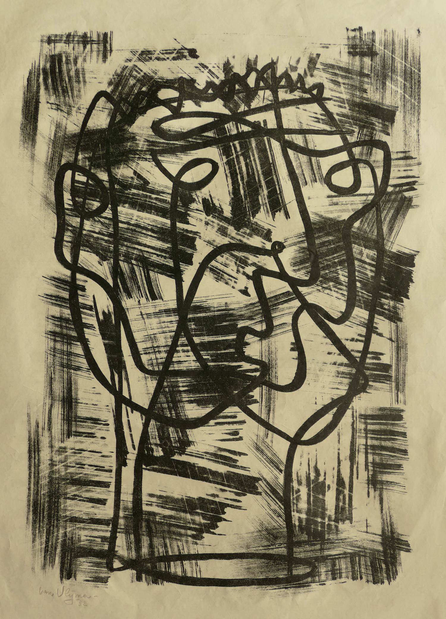 Koos van Vlijmen - Abstracte compositie kopen? Bied vanaf 65!