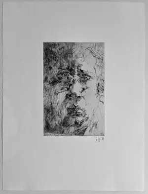 Horst Janssen - Selbstbildnis für Griffelkunst - Signierte Original Radierung von 1977 kopen? Bied vanaf 169!