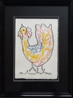 Anton Heyboer - Kippetje - pastel op papier kopen? Bied vanaf 150!