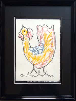 Anton Heyboer - Kippetje - pastel op papier verkocht voor € 150!