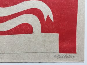 Klaas Gubbels - houtdruk ‘Naar Elkaar’ - 2016 kopen? Bied vanaf 295!