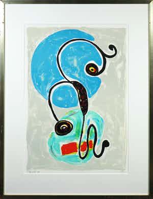 Alphons Freijmuth - Zeefdruk, Zonder titel - Ingelijst verkocht voor € 50!