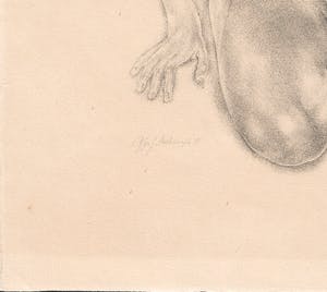 Gijs Voskuyl - Zittend Naakt (1941) - met de hand gesigneerd kopen? Bied vanaf 45!