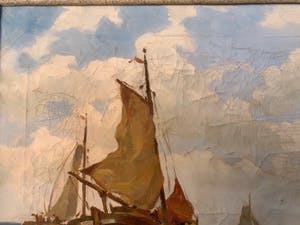 Niet of onleesbaar gesigneerd - Bomschuiten op het strand kopen? Bied vanaf 10!