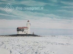 Frans Room - Vuurtoren – Het Paard van Marken met kruiend ijs - kleurzeefdruk kopen? Bied vanaf 55!