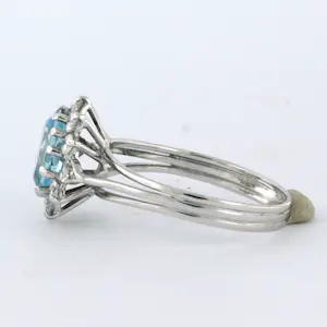 18k witgouden ring met topaz en briljant geslepen diamant 0.41 ct - rm 18.25 kopen? Bied vanaf 525!