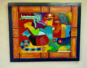 Clemens Briels - Handbewerkte zeefdruk Nr. 4 - Un jardiro secreto - op paneel kopen? Bied vanaf 375!