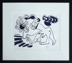 Karel Appel - Litho: 'Vrouw met bloem'- Nieuwe lijst kopen? Bied vanaf 485!