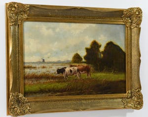 Adriaan Marinus Geijp - (1855-1926) - "Koeien in Hollands Polderlandschap" kopen? Bied vanaf 400!