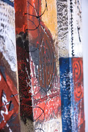 Dario Bosa - Gemengde techniek op doek, Drieluik zonder titel kopen? Bied vanaf 200!