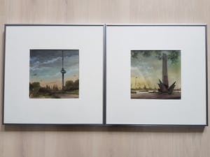 Nenad V. Karpov - Rotterdam, De Boeg/De Euromast - 2 Aquarellen kopen? Bied vanaf 55!