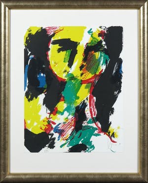 Eugene Brands - Litho, Geel gezicht - Ingelijst kopen? Bied vanaf 220!