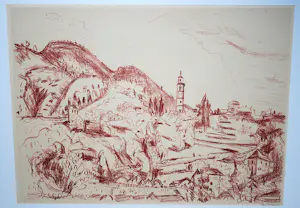 Jan Wiegers - Groninger Ploeg - handgesigneerde litho 1947: Intragna (Ticino, Zwiserland) kaufen? Bieten Sie von 100!
