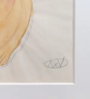 Andre van der Vossen - Naakten, ingekleurde tekening op papier (netjes ingelijst) kopen? Bied vanaf 40!