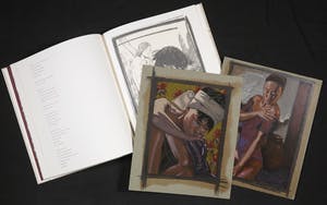 Nico Vrielink - 'Op de brug naar de tempel' met tekst van Marion Bloem + twee losse zeefdrukken kopen? Bied vanaf 70!